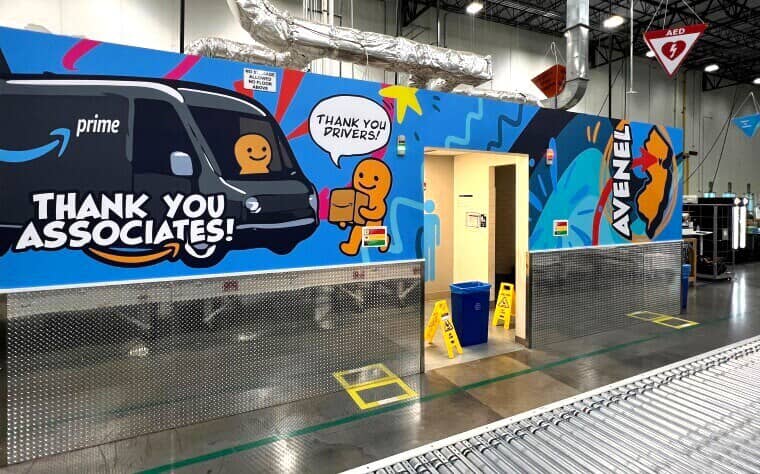 Employ inspirational wall murals to communicate employee gratitude